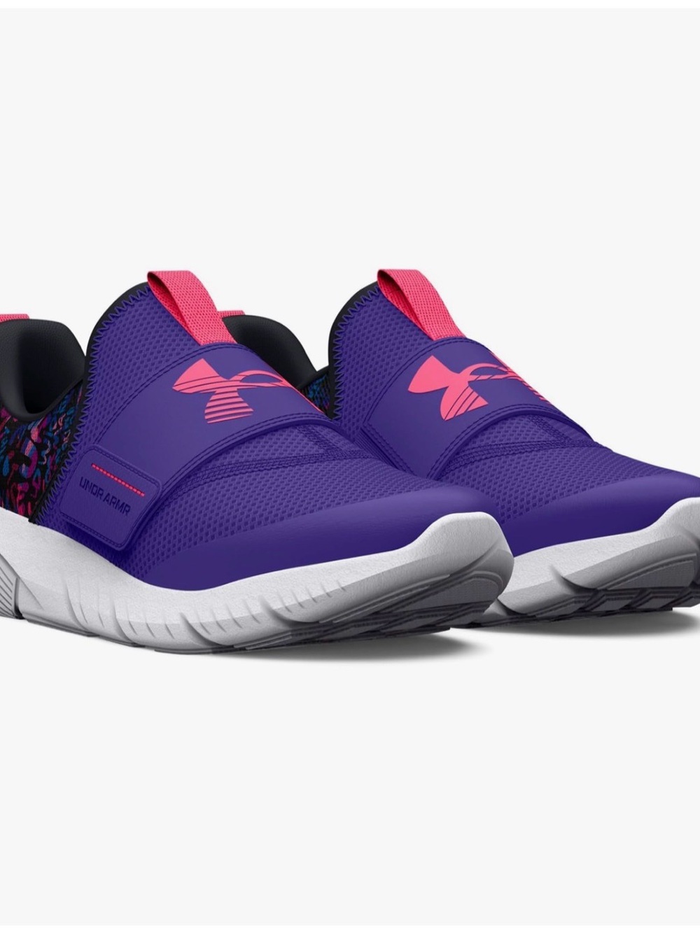 Under Armour Purple Slip-On Sneakers with Pink Accents girls flash size 11